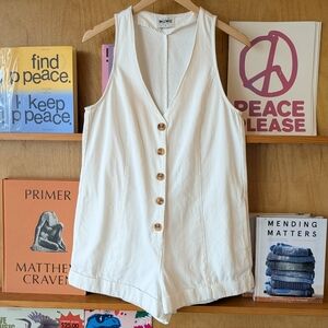 Show me your Mumu white denim romper Size Small